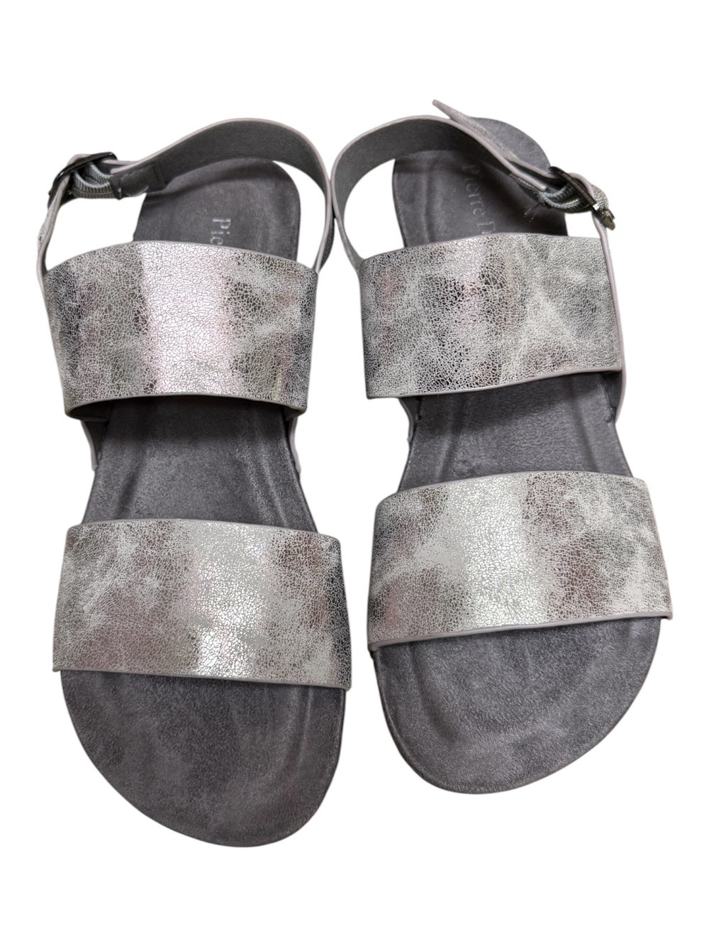 Pierre Dumas Hester Women's Platform Metallic Pewter Wedge Sandals 8.5